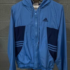 Adidas Men's Light and Dark Blue Windbreaker